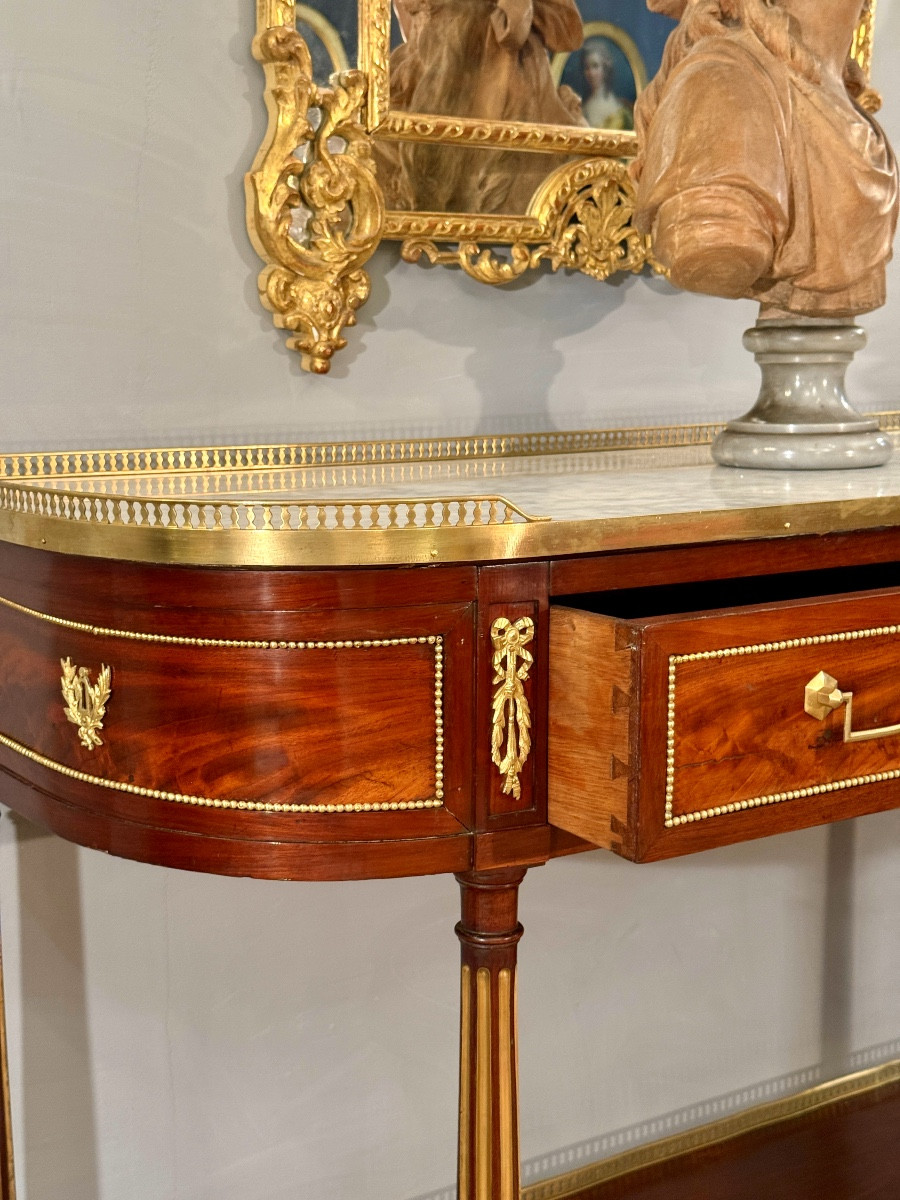 Important Louis XVI Mahogany Console Table, Circa 1780-photo-1