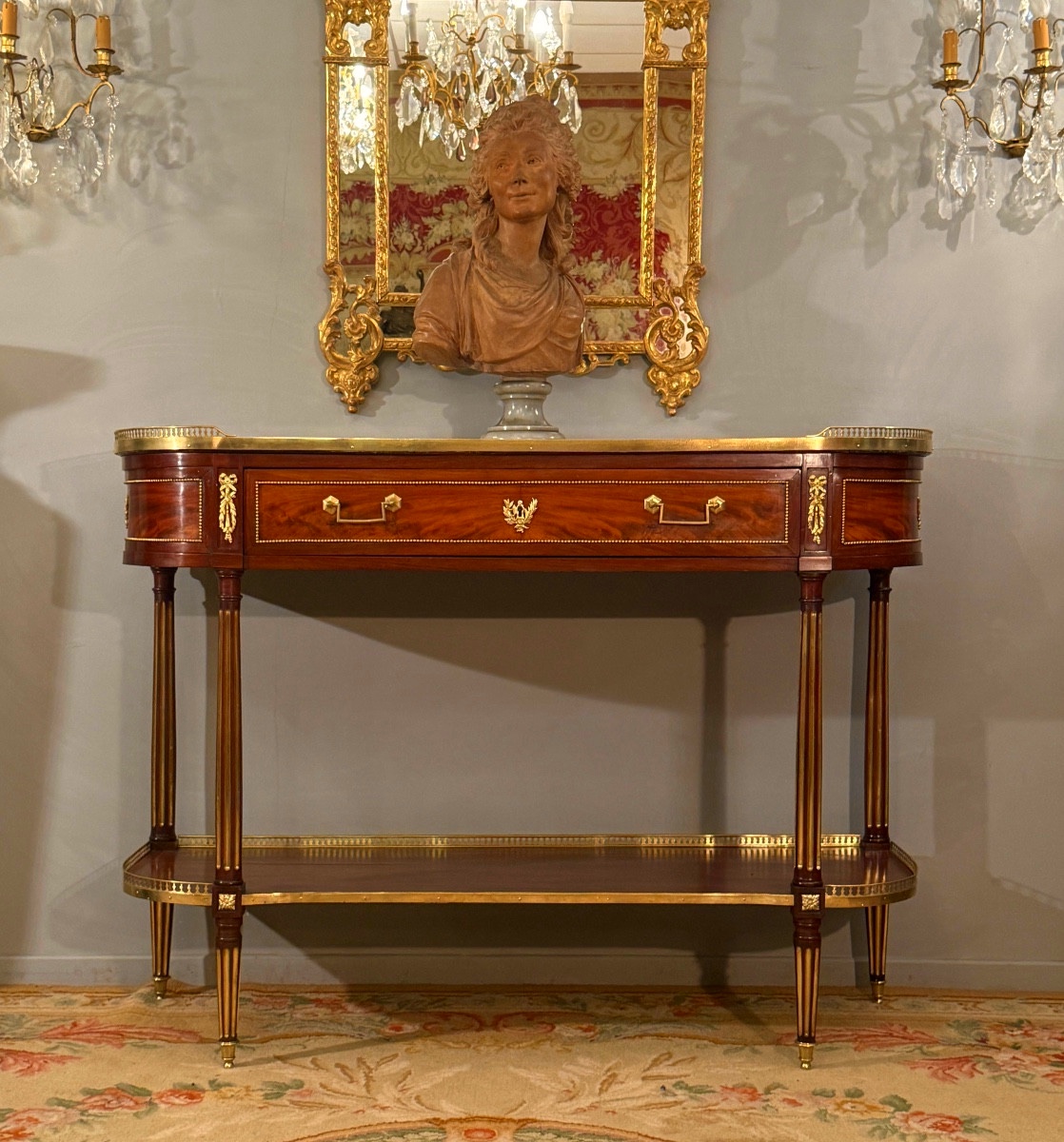 Important Louis XVI Mahogany Console Table, Circa 1780