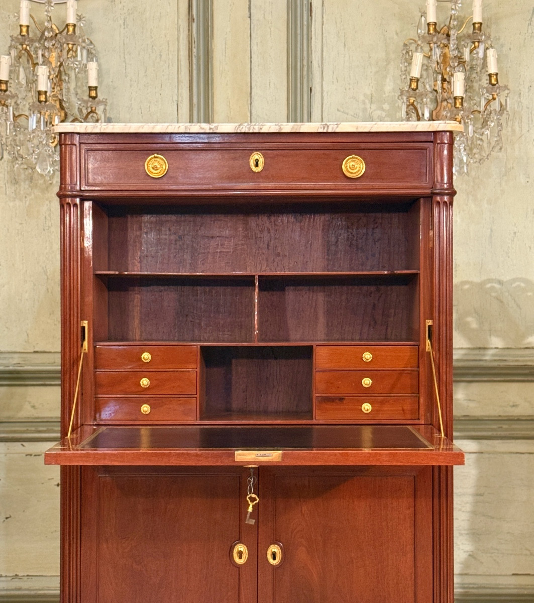 Conrad Mauter, Louis XVI Stamped Mahogany Secretary, Circa 1780-photo-5