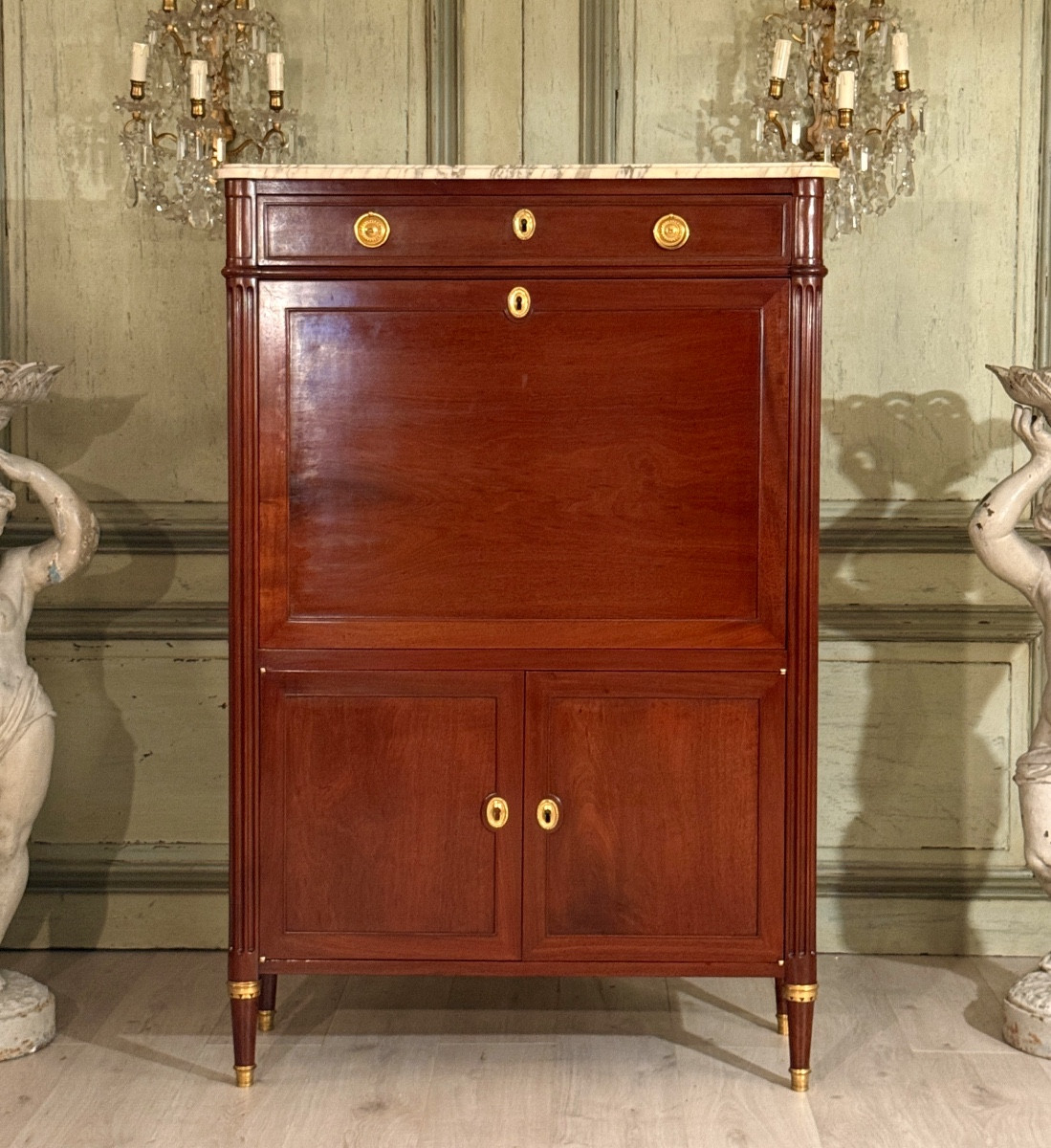Conrad Mauter, Louis XVI Stamped Mahogany Secretary, Circa 1780-photo-7