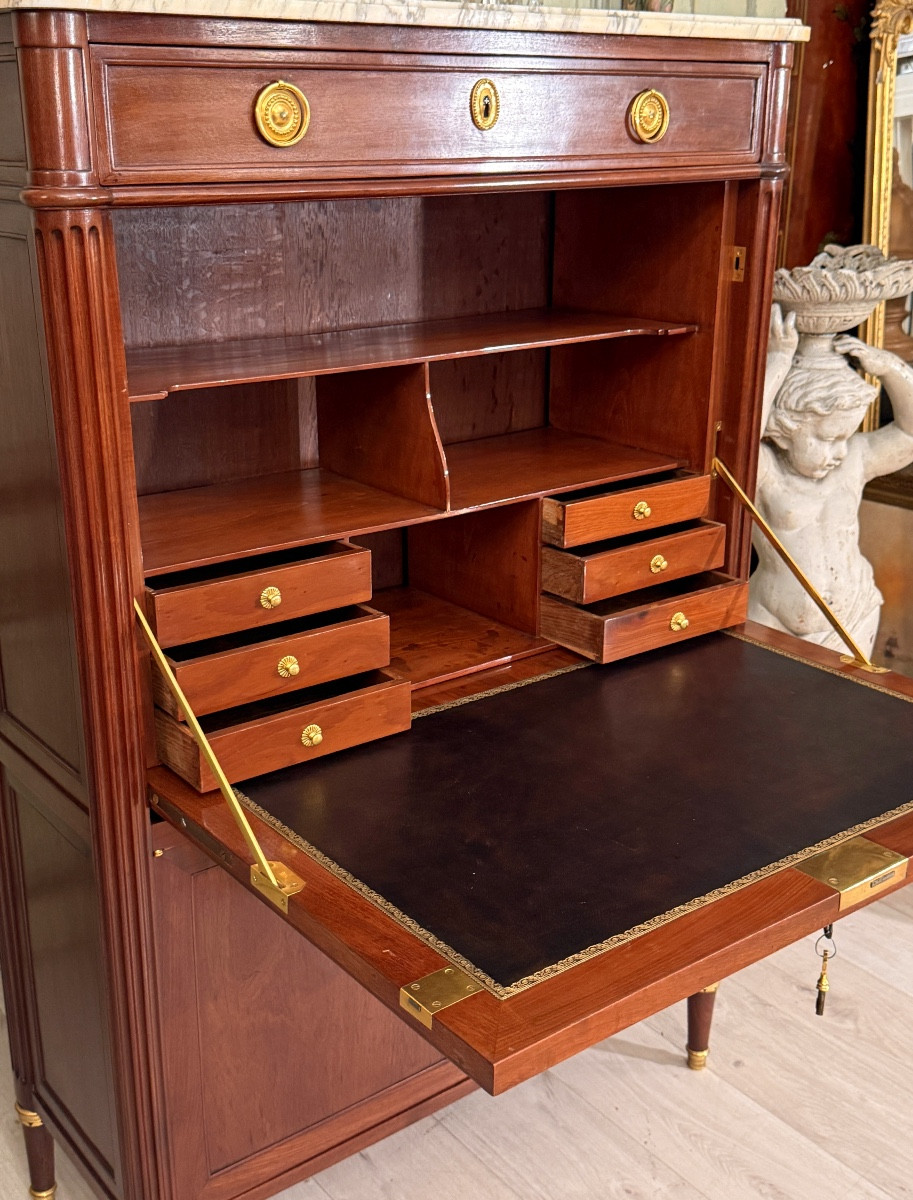 Conrad Mauter, Louis XVI Stamped Mahogany Secretary, Circa 1780-photo-8