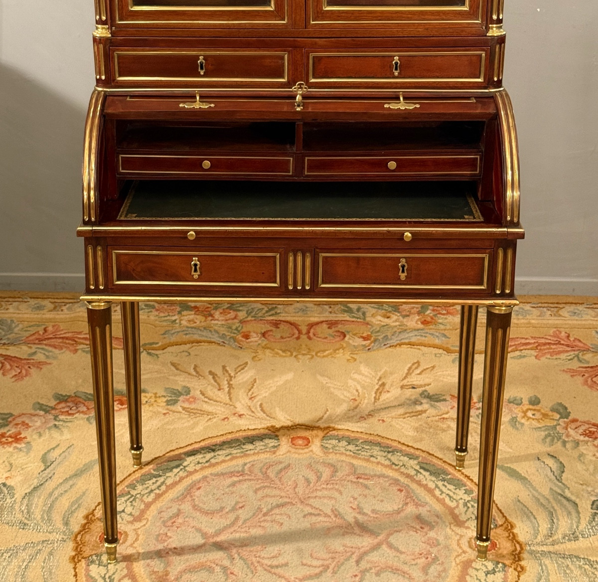 Fidelys Schey, Bureau à Cylindre en Acajou Estampillé d'Epoque Louis XVI, Vers 1780-photo-7