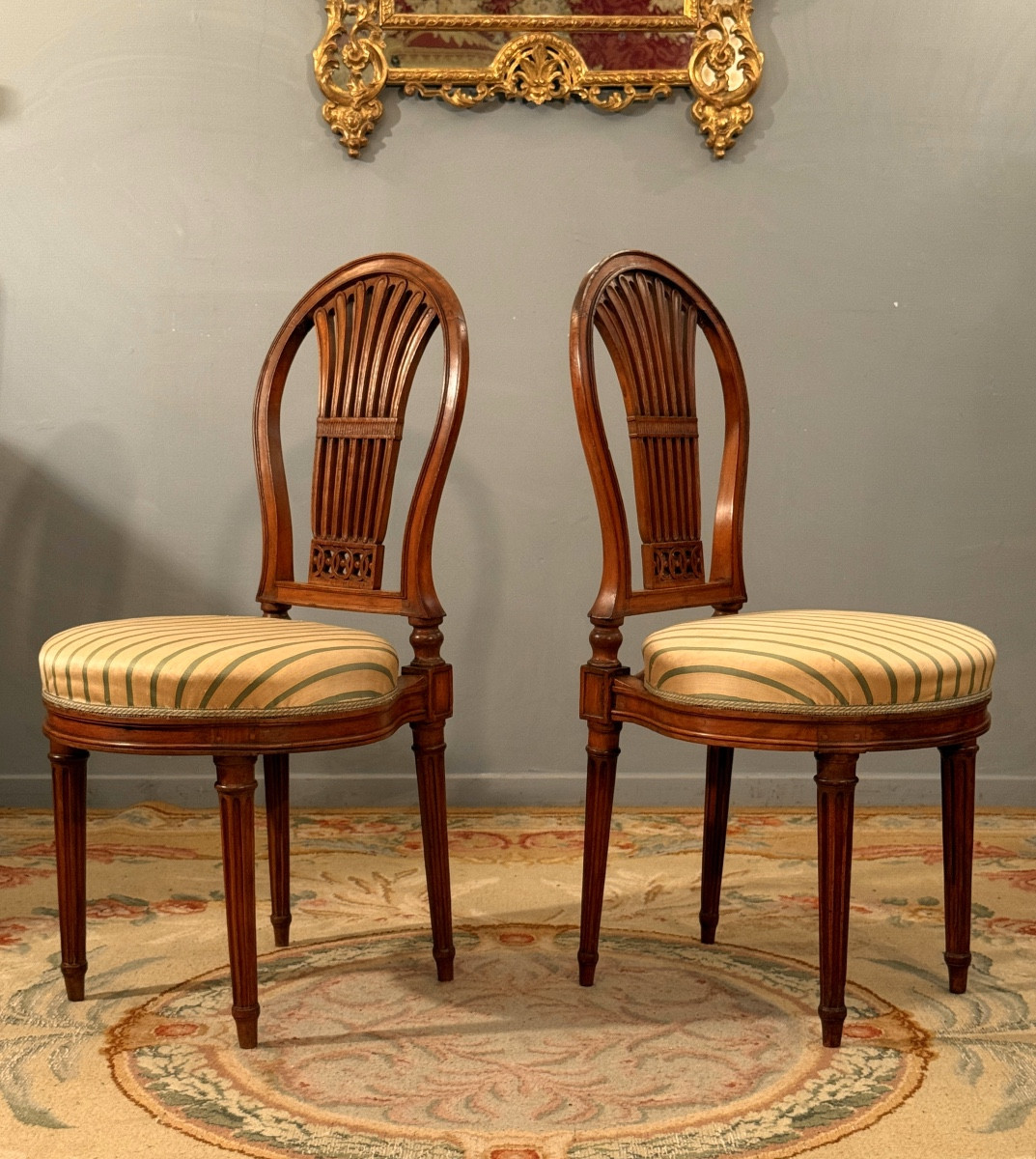 Georges Jacob, Paire de Chaises Estampillées d'Epoque Louis XVI, Vers 1780.-photo-2