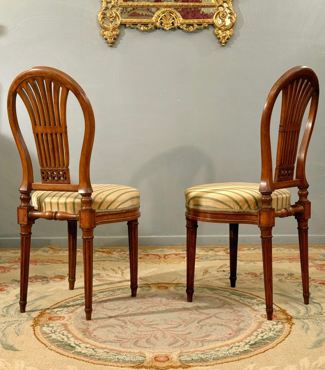 Georges Jacob, Paire de Chaises Estampillées d'Epoque Louis XVI, Vers 1780.-photo-3