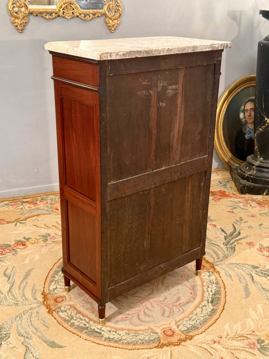 Jean - François LELEU, Cabinet en Acajou Massif Estampillé d'Epoque Louis XVI, Vers 1770-photo-5