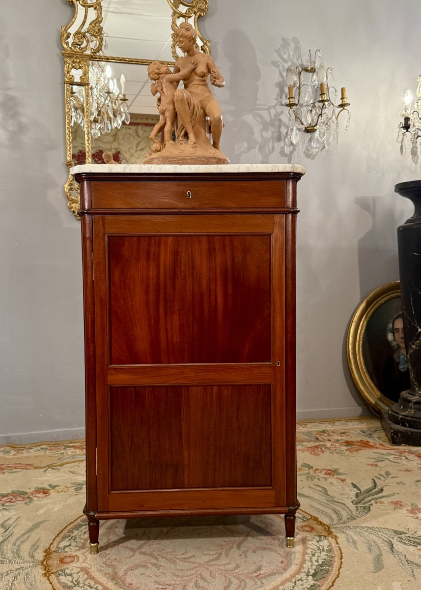 Jean - François LELEU, Cabinet en Acajou Massif Estampillé d'Epoque Louis XVI, Vers 1770-photo-8