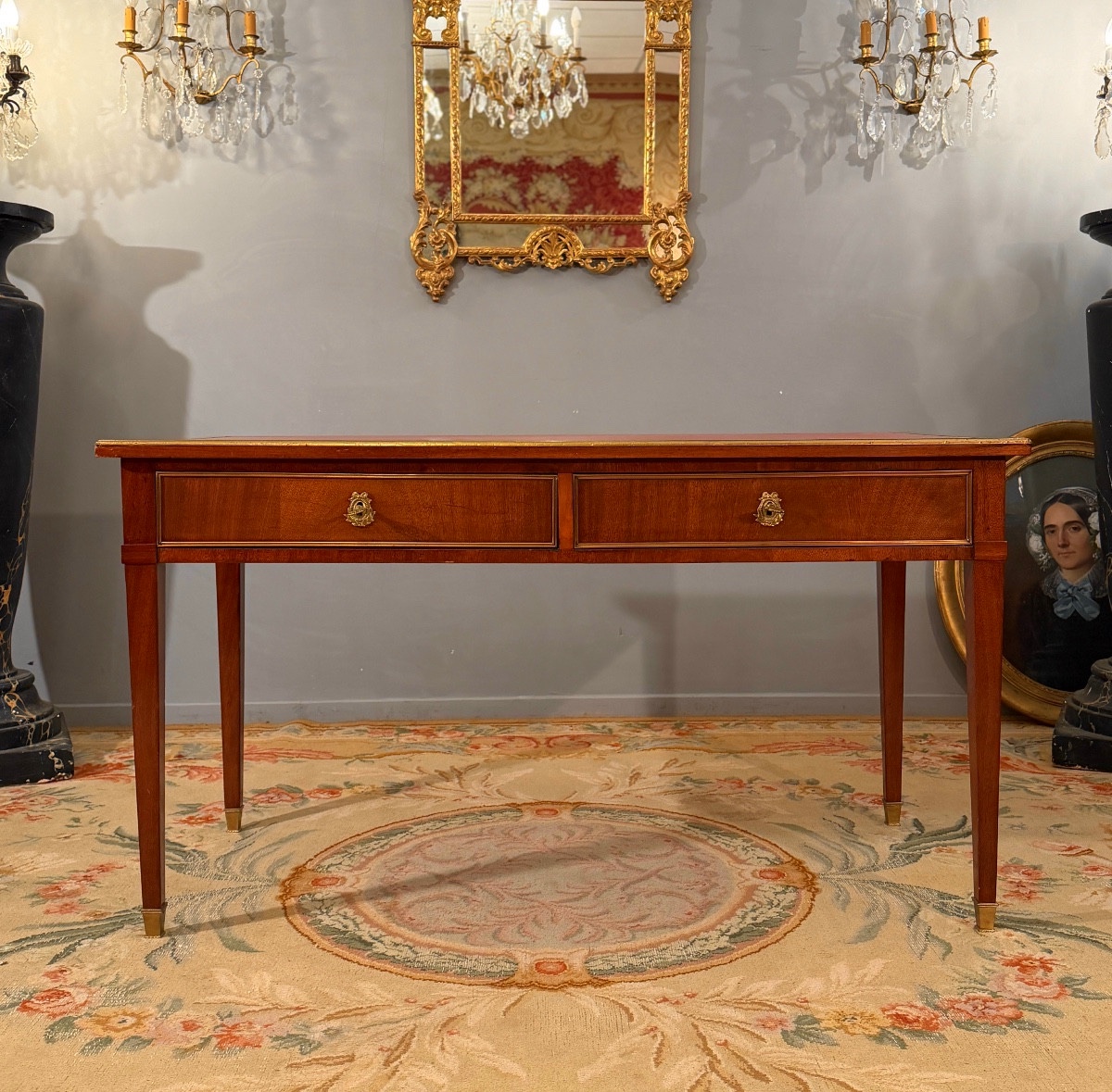 Bureau Plat en Acajou d'Epoque Directoire Vers 1790-photo-5
