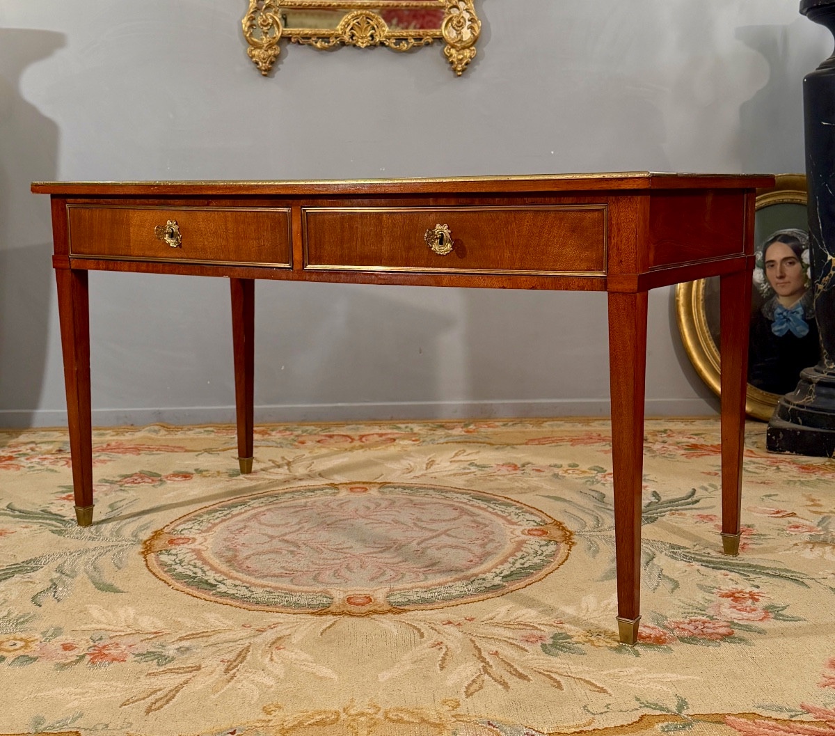 Bureau Plat en Acajou d'Epoque Directoire Vers 1790-photo-7