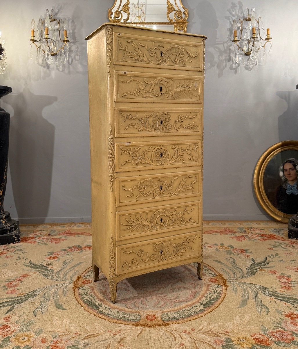 CRIARD Antoine-Mathieu, Semainier Estampillé d'Epoque Transition Louis XV louis XVI Vers 1760-photo-3