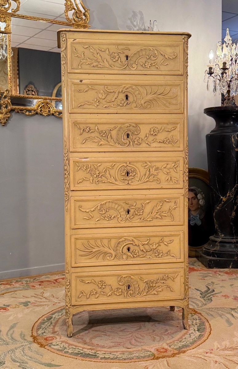 CRIARD Antoine-Mathieu, Semainier Estampillé d'Epoque Transition Louis XV louis XVI Vers 1760-photo-7