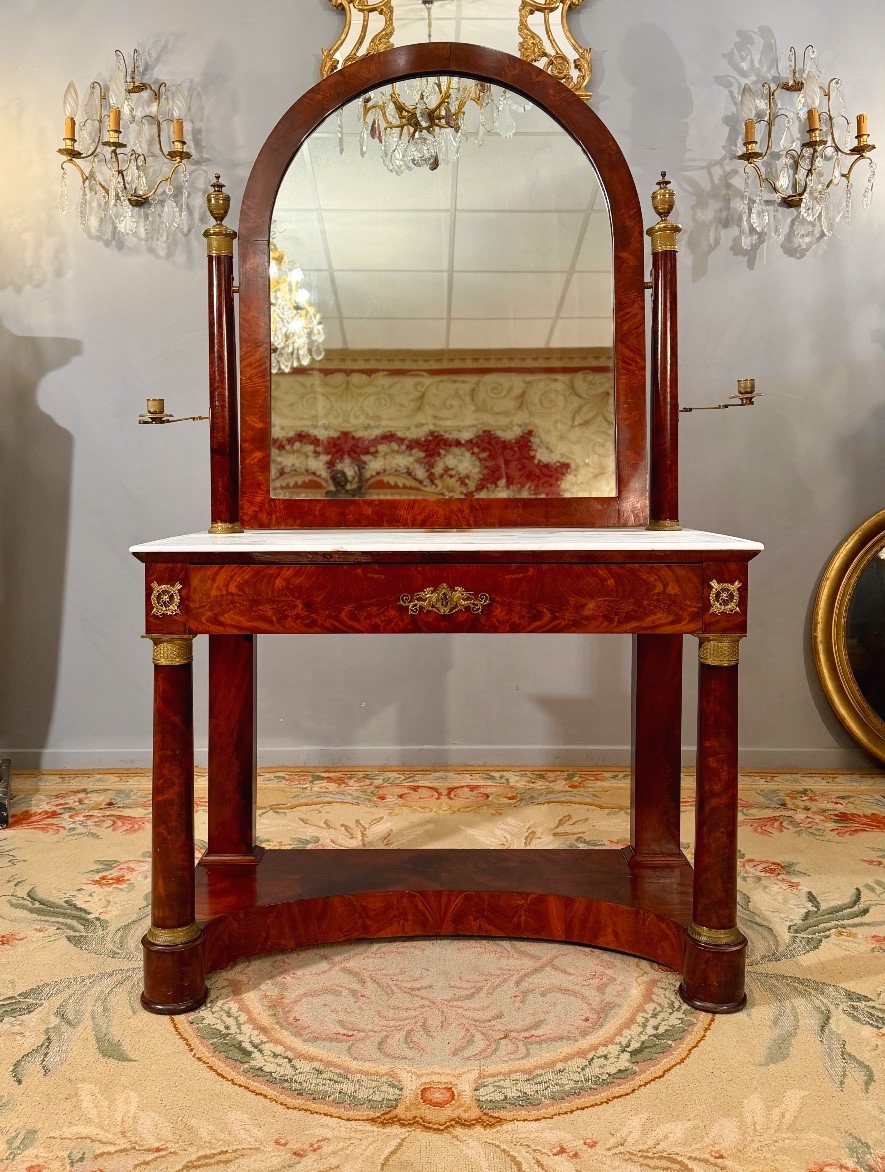 Empire Period Flamed Mahogany Dressing Table Circa 1810