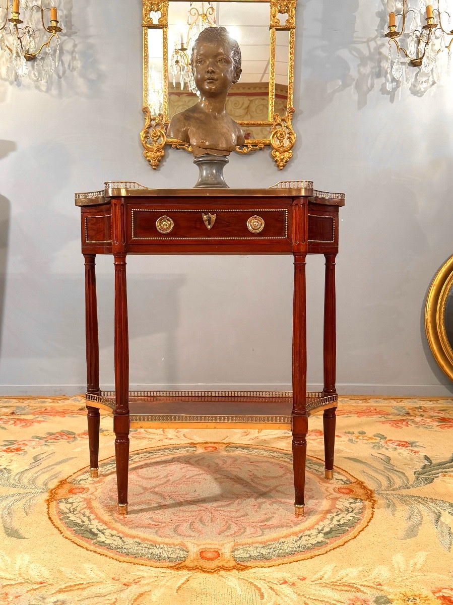 Console en Acajou d'Epoque Louis XVI, Vers 1780-photo-6