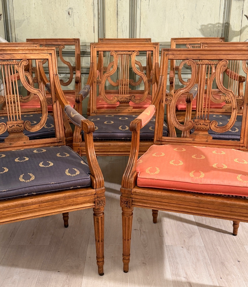 Suite de Huit Fauteuils d'Epoque Louis XVI, Vers 1780-photo-6