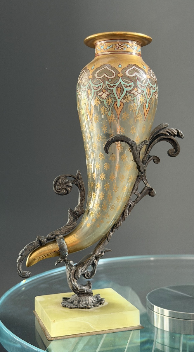 Jacques Philippe IMBERTON, Paire de Vases Corne d'Abondance Signés Epoque Art Nouveau-photo-3