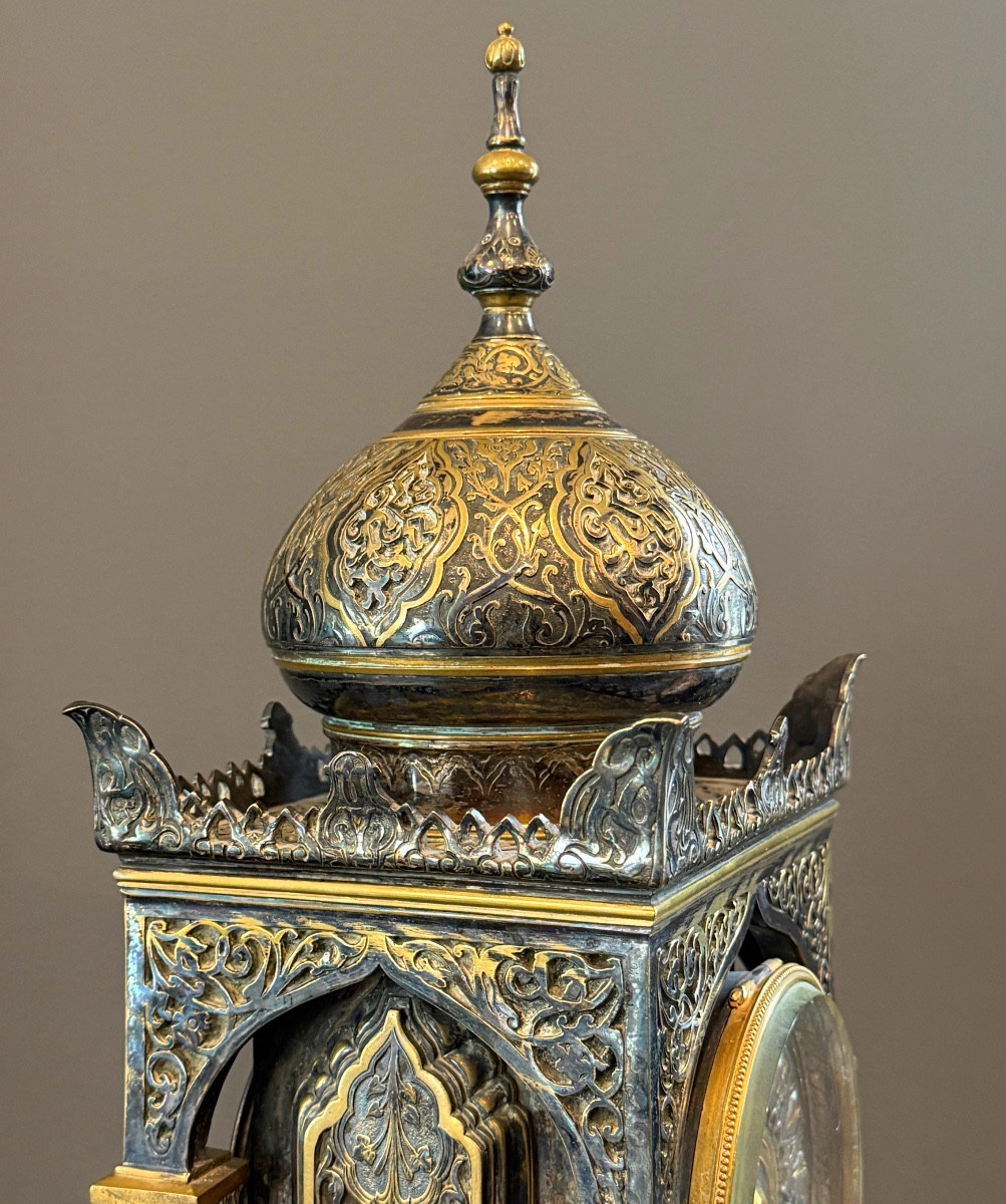 Emile Colin, Pendule en Bronze Orientaliste, XIXème, Vers 1870-photo-4