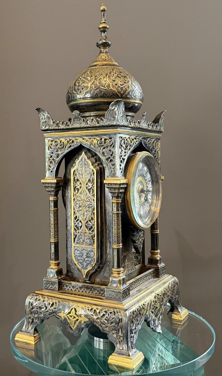 Emile Colin, Pendule en Bronze Orientaliste, XIXème, Vers 1870-photo-1