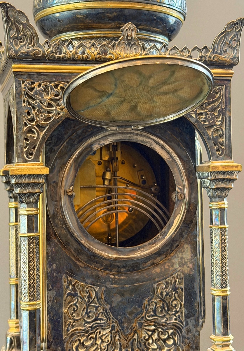 Emile Colin, Pendule en Bronze Orientaliste, XIXème, Vers 1870-photo-4