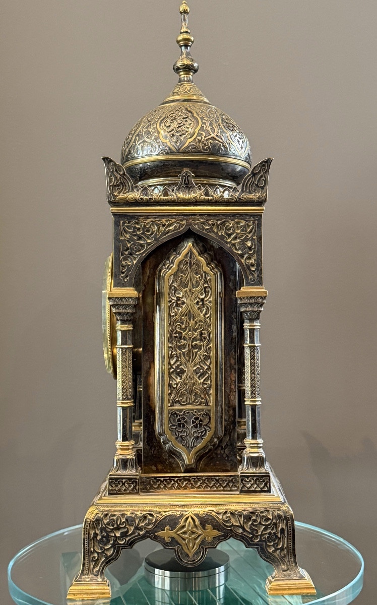 Emile Colin, Pendule en Bronze Orientaliste, XIXème, Vers 1870-photo-6
