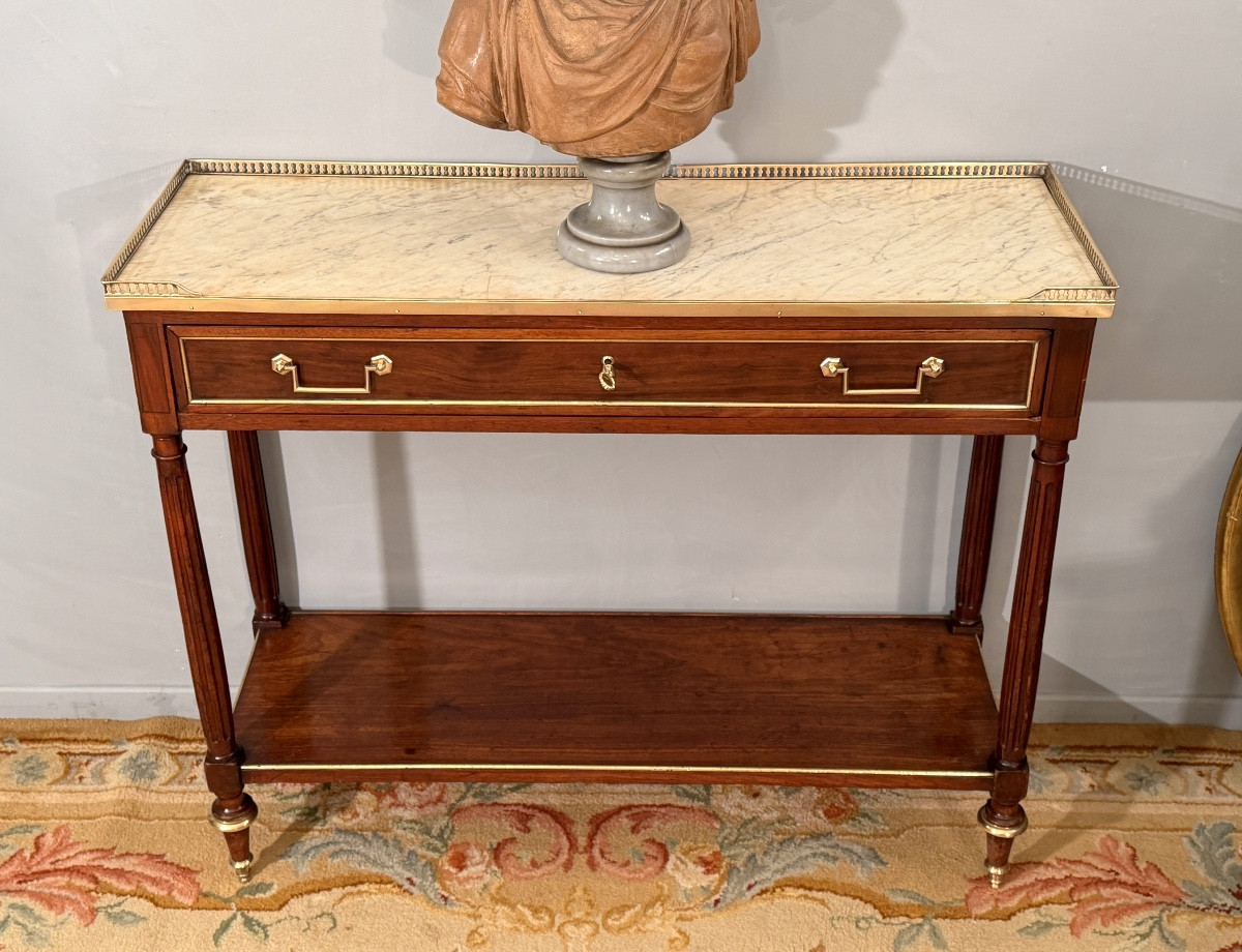 Console en Acajou d'Epoque Louis XVI, Vers 1780-photo-1