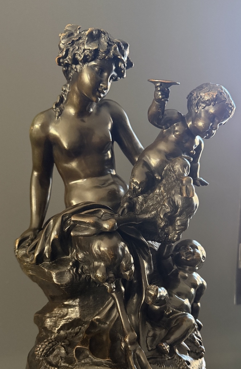 After Clodion, Sculpture, Bronze Group Of Fauness, 19th Century-photo-2