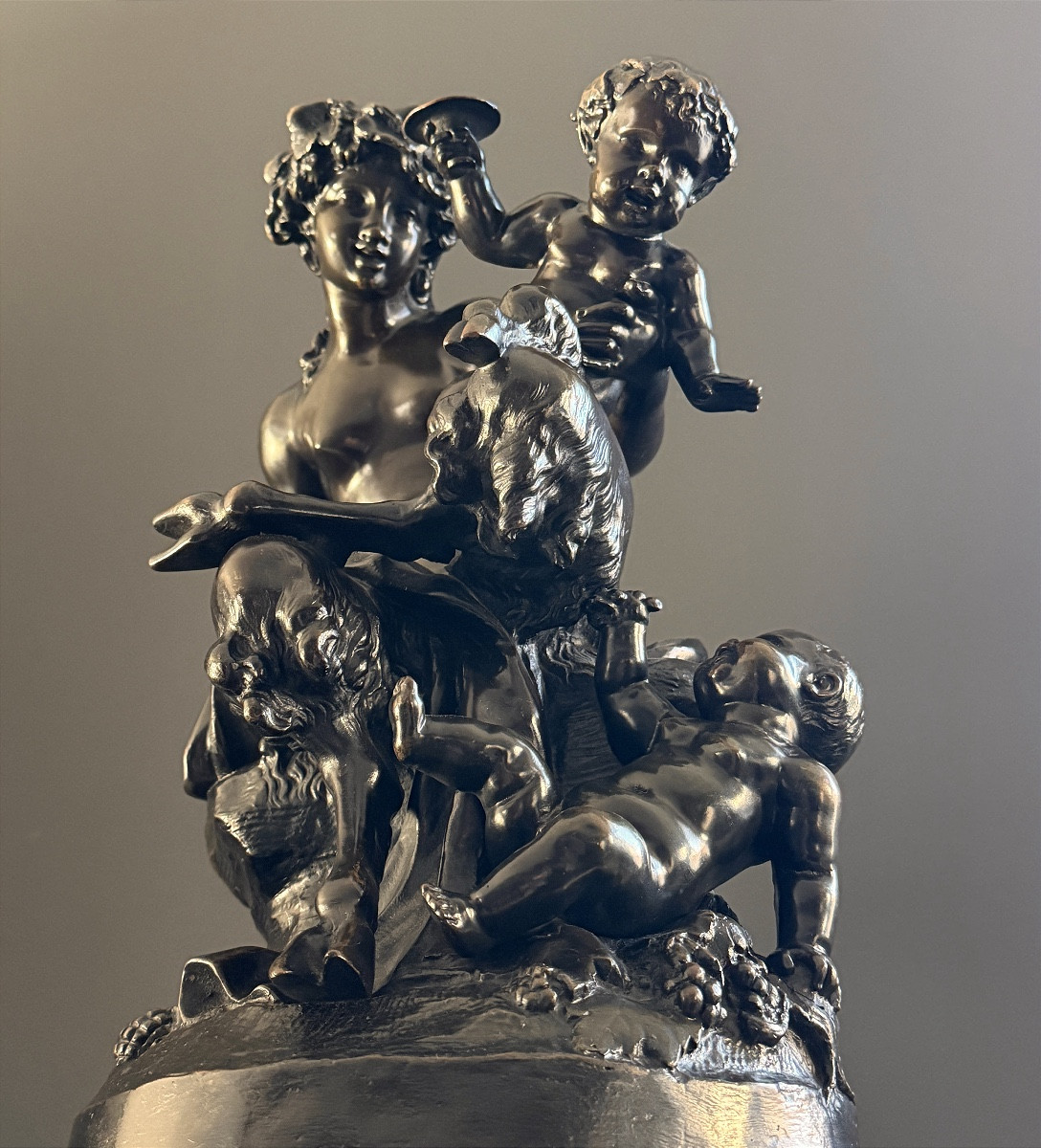 After Clodion, Sculpture, Bronze Group Of Fauness, 19th Century-photo-5