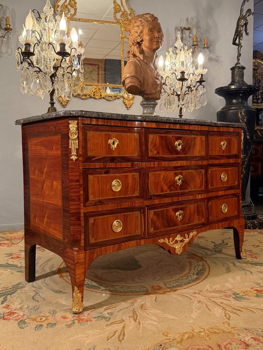 Marquetry Commode From The Louis XV-louis XVI Transitional Period, Circa 1770-photo-2