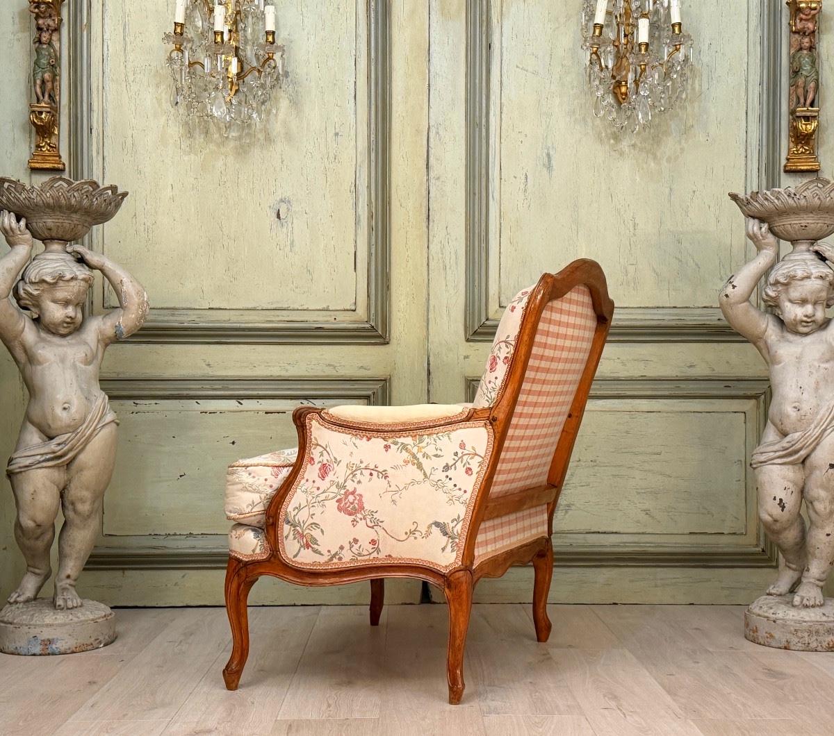 Carpentier Louis-charles, Large Bergère Chair Stamped In The Louis XV Period, Circa 1760-photo-4