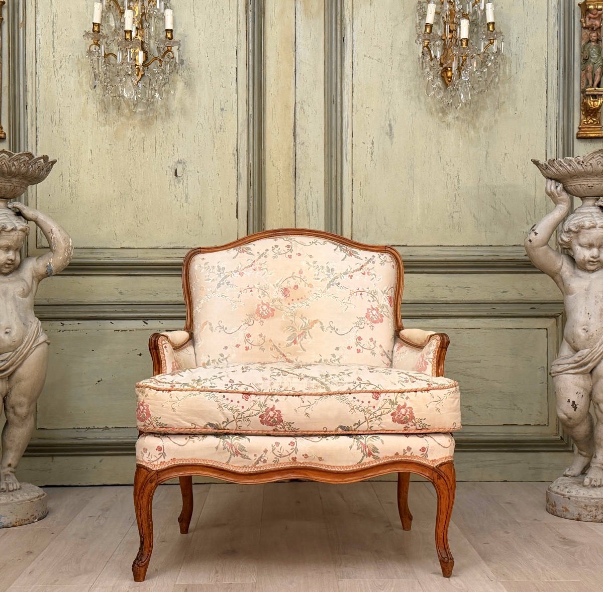 Carpentier Louis-charles, Large Bergère Chair Stamped In The Louis XV Period, Circa 1760-photo-5