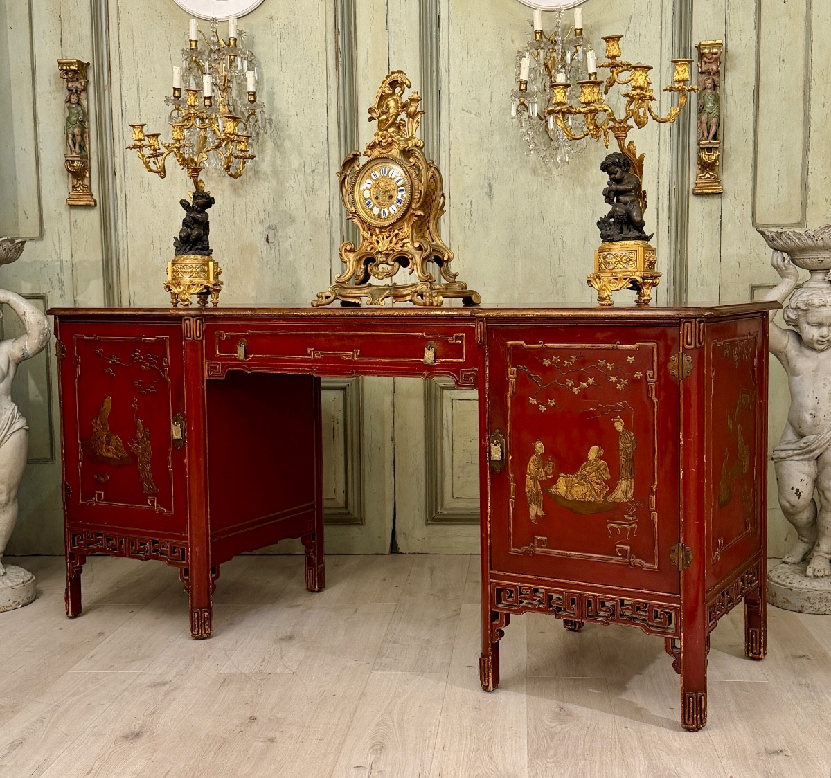 Enfilade en Bois Laqué, Chine, Epoque XIXème-photo-3