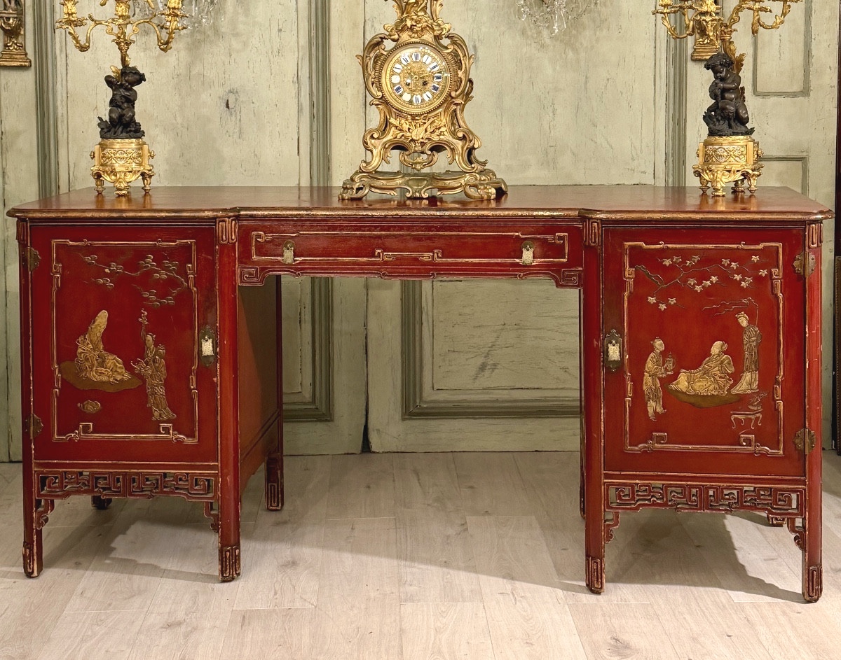 Enfilade en Bois Laqué, Chine, Epoque XIXème-photo-6