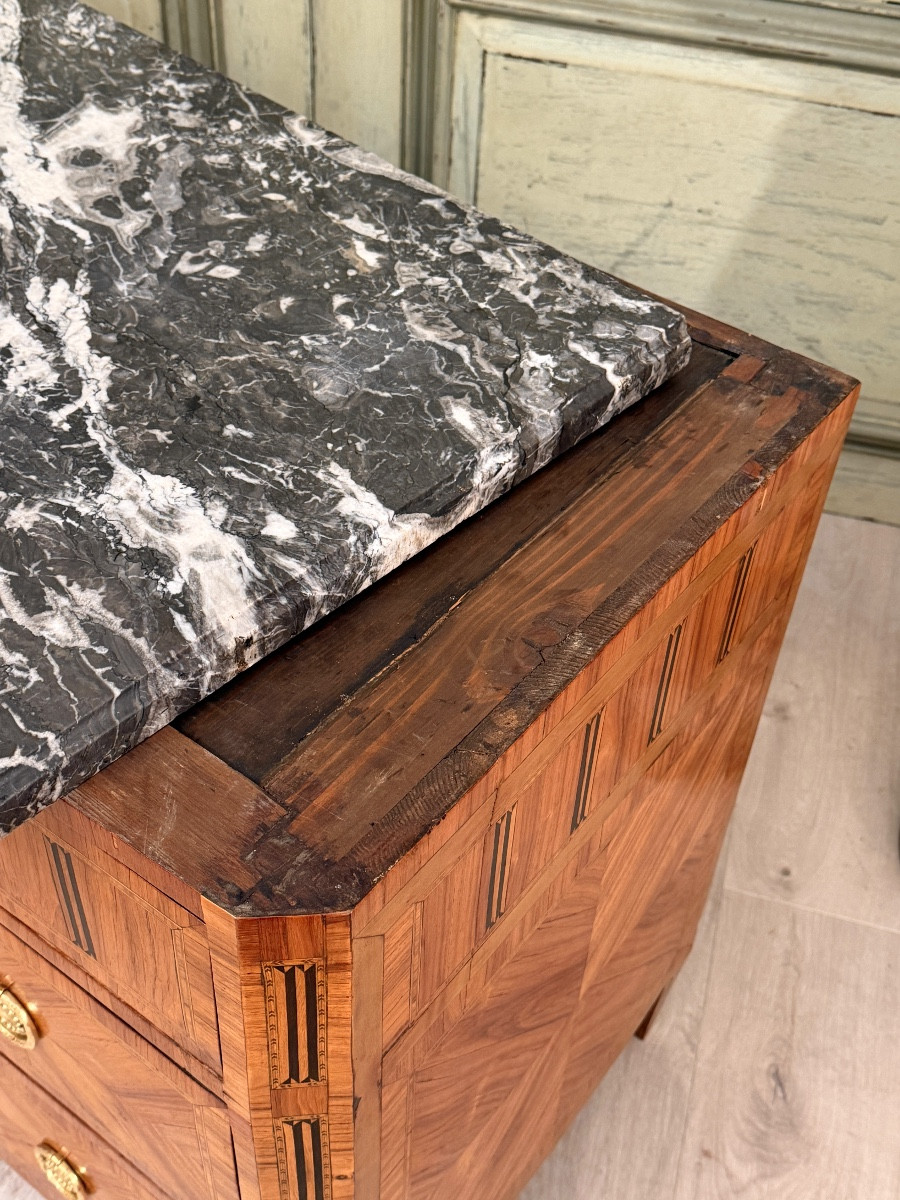Commode en Marqueterie d'Epoque Louis XVI, Vers 1780-photo-3