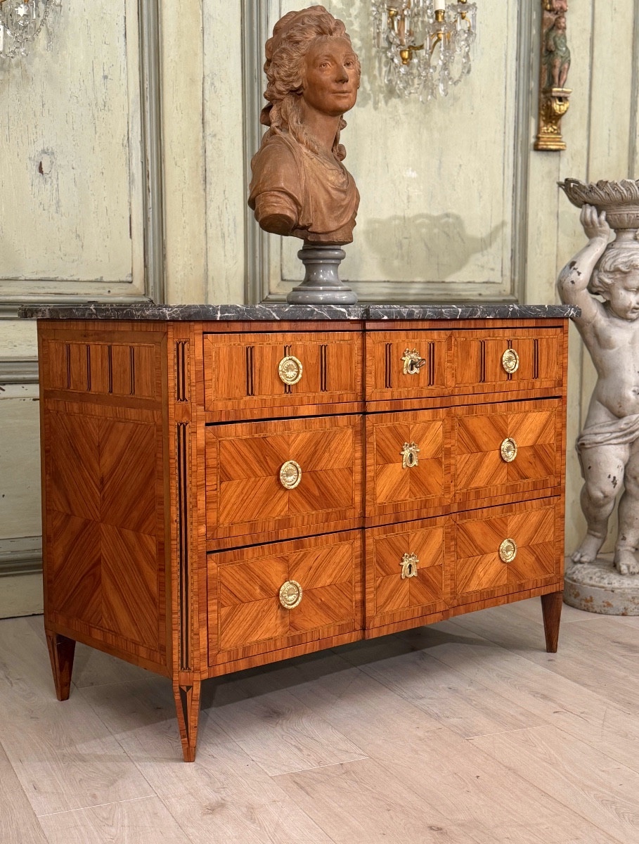 Commode en Marqueterie d'Epoque Louis XVI, Vers 1780-photo-6