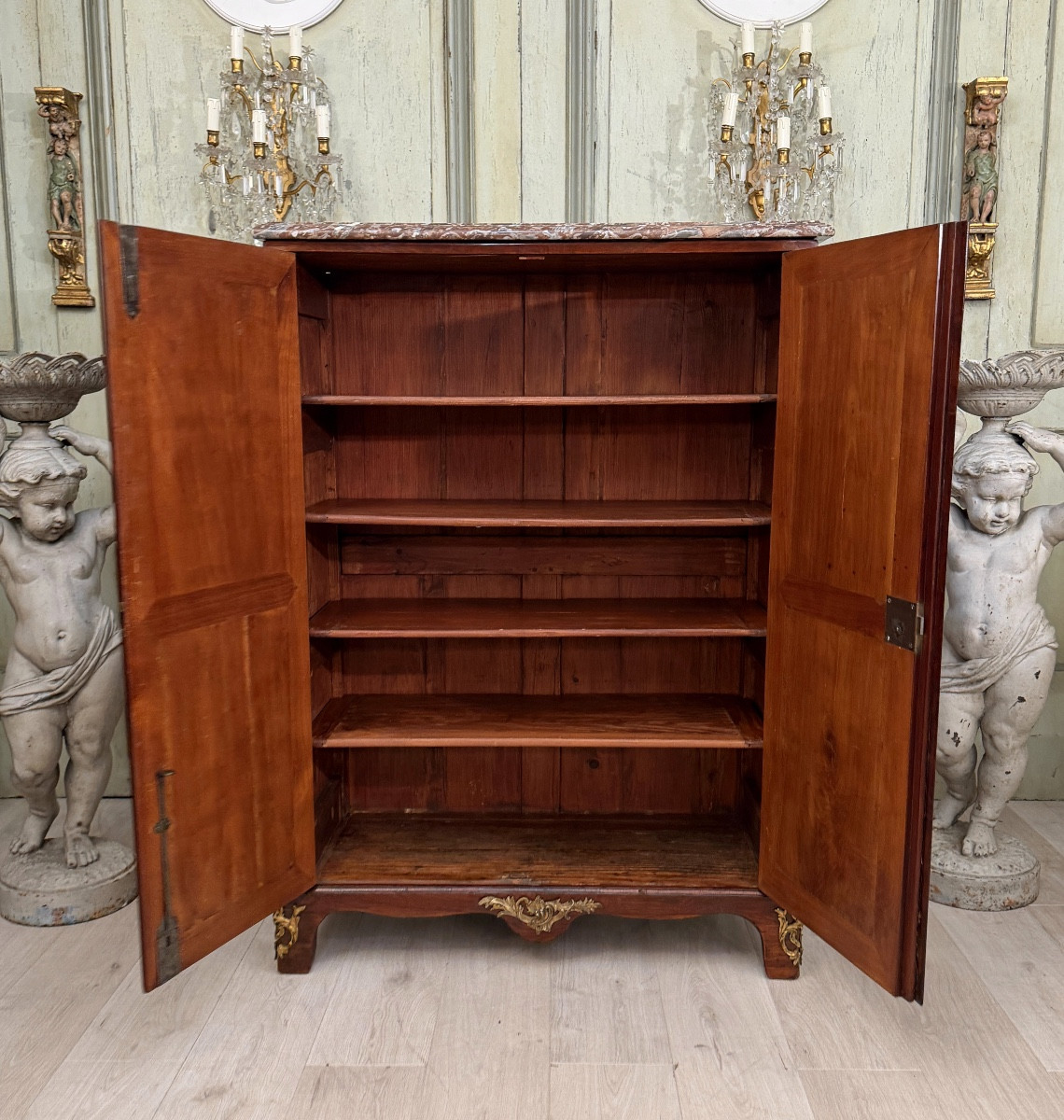 Petite Armoire, Meuble à Hauteur d'Appui d'Epoque Régence, Vers 1720.-photo-1