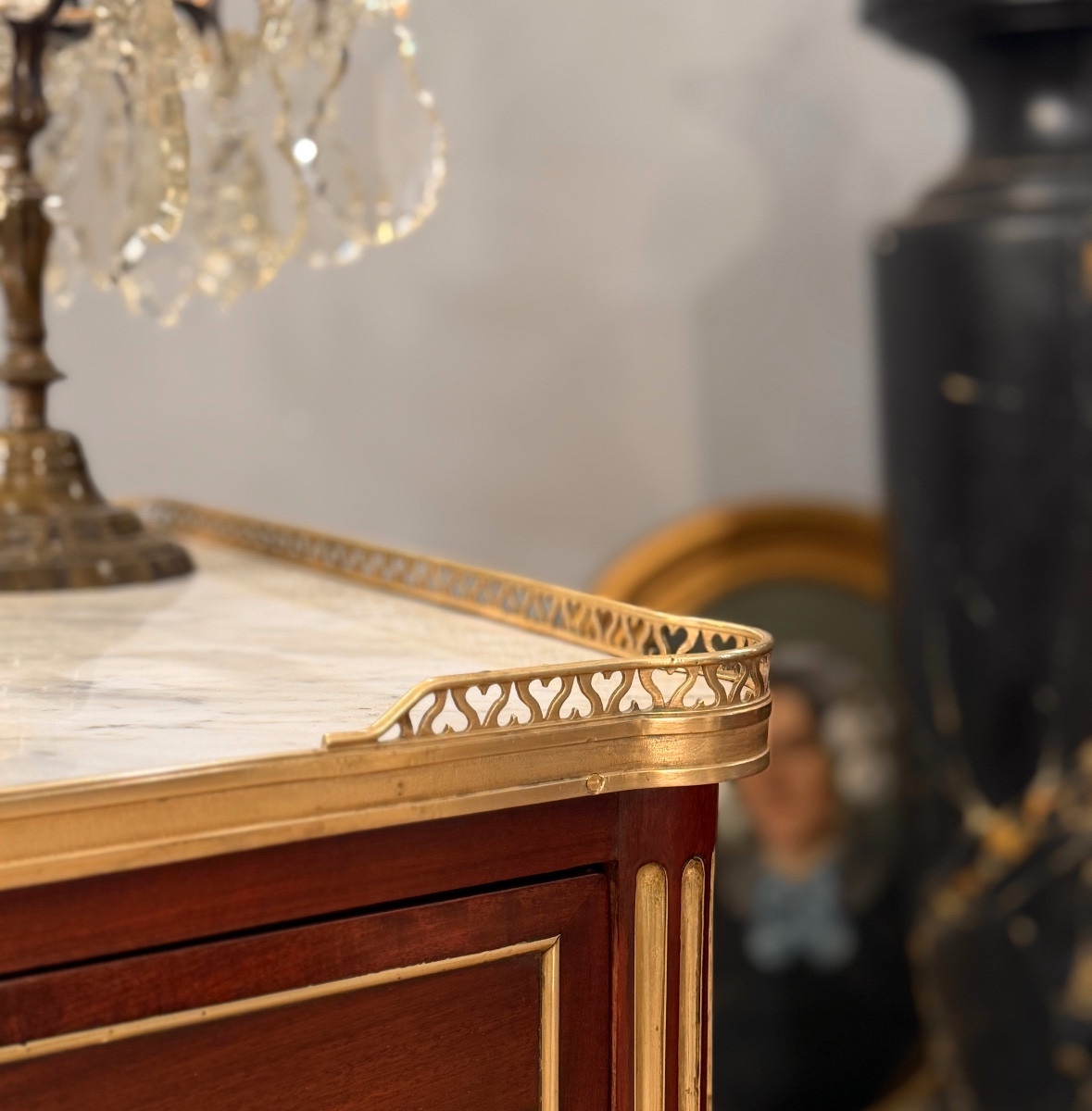 Commode d'Officier en Acajou Flammé d'Epoque Louis XVI, Vers 1780-photo-4