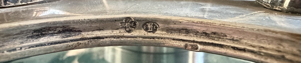 19th Century Solid Silver And Cut Crystal Centerpiece Bowl-photo-5