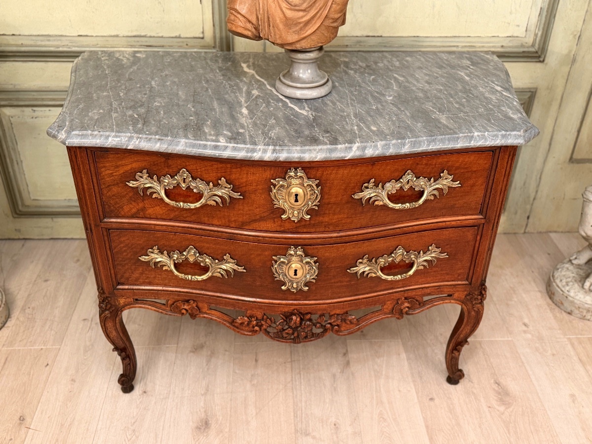 Provençal Walnut Chest Of Drawers From The Louis XV-louis XVI Transitional Period, 18th Century.-photo-3
