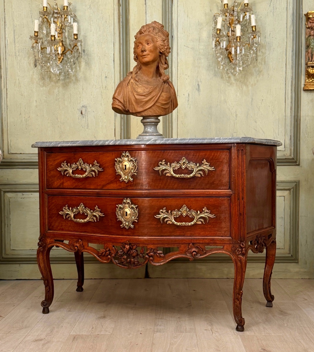 Provençal Walnut Chest Of Drawers From The Louis XV-louis XVI Transitional Period, 18th Century.-photo-4