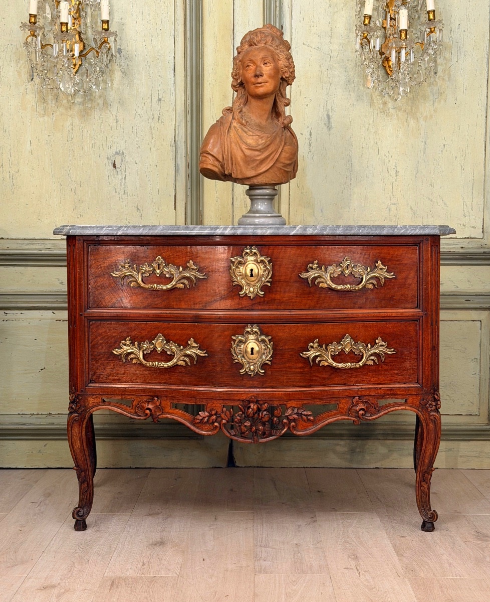 Provençal Walnut Chest Of Drawers From The Louis XV-louis XVI Transitional Period, 18th Century.-photo-4