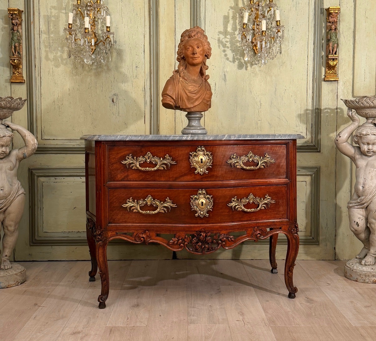 Provençal Walnut Chest Of Drawers From The Louis XV-louis XVI Transitional Period, 18th Century.-photo-3