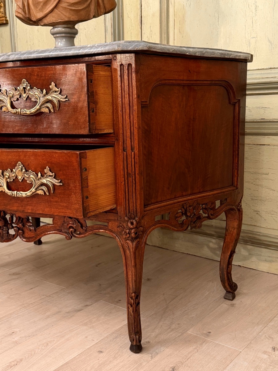 Provençal Walnut Chest Of Drawers From The Louis XV-louis XVI Transitional Period, 18th Century.-photo-2