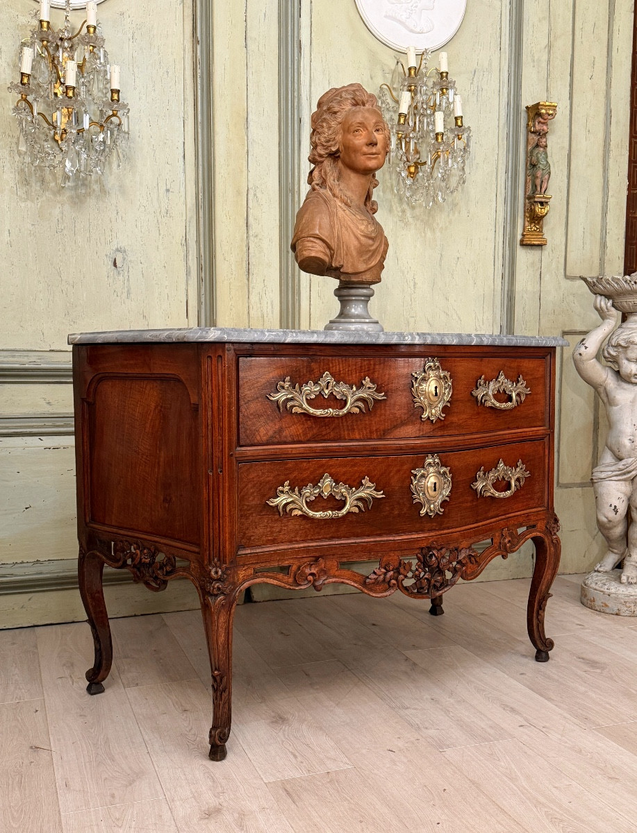Provençal Walnut Chest Of Drawers From The Louis XV-louis XVI Transitional Period, 18th Century.-photo-7
