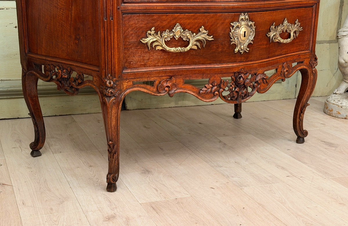 Provençal Walnut Chest Of Drawers From The Louis XV-louis XVI Transitional Period, 18th Century.-photo-6