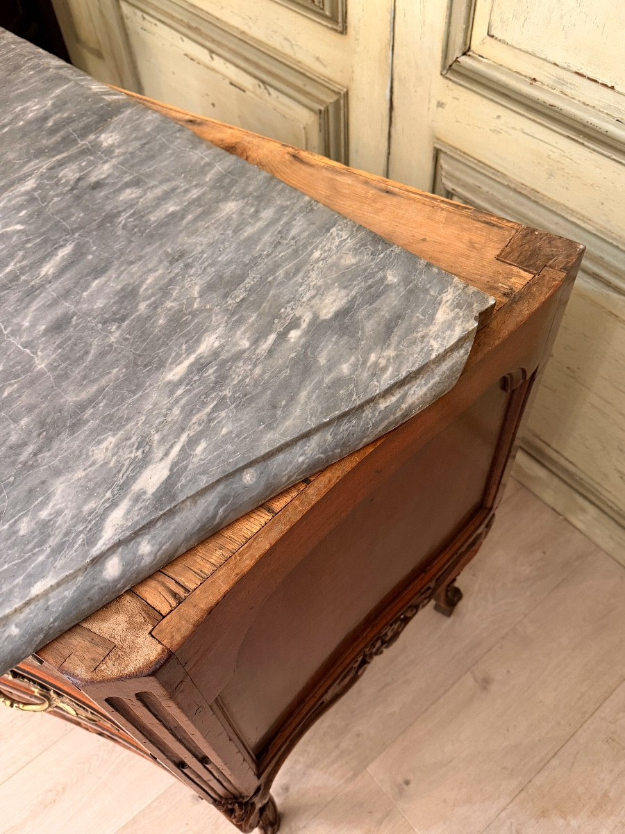 Provençal Walnut Chest Of Drawers From The Louis XV-louis XVI Transitional Period, 18th Century.-photo-5