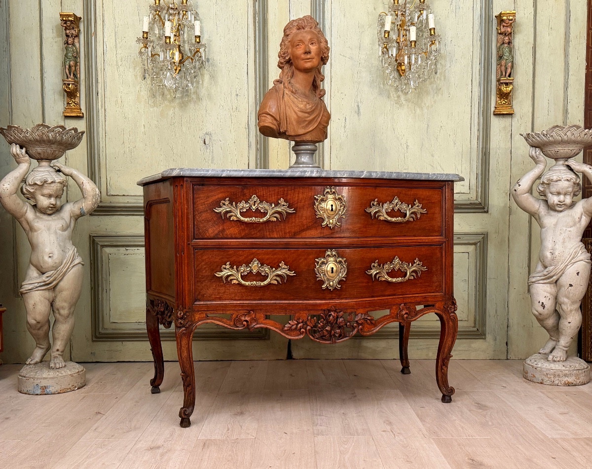 Provençal Walnut Chest Of Drawers From The Louis XV-louis XVI Transitional Period, 18th Century.-photo-8