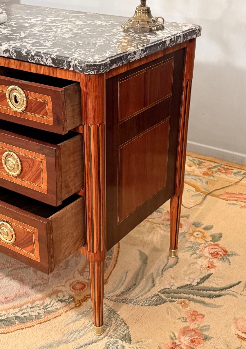 Commode en Marqueterie d'Epoque Louis XVI, Vers 1780-photo-2