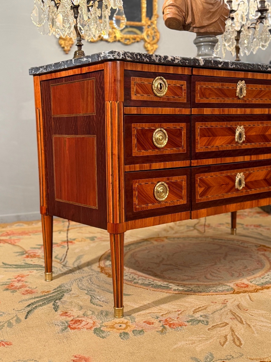 Commode en Marqueterie d'Epoque Louis XVI, Vers 1780-photo-3