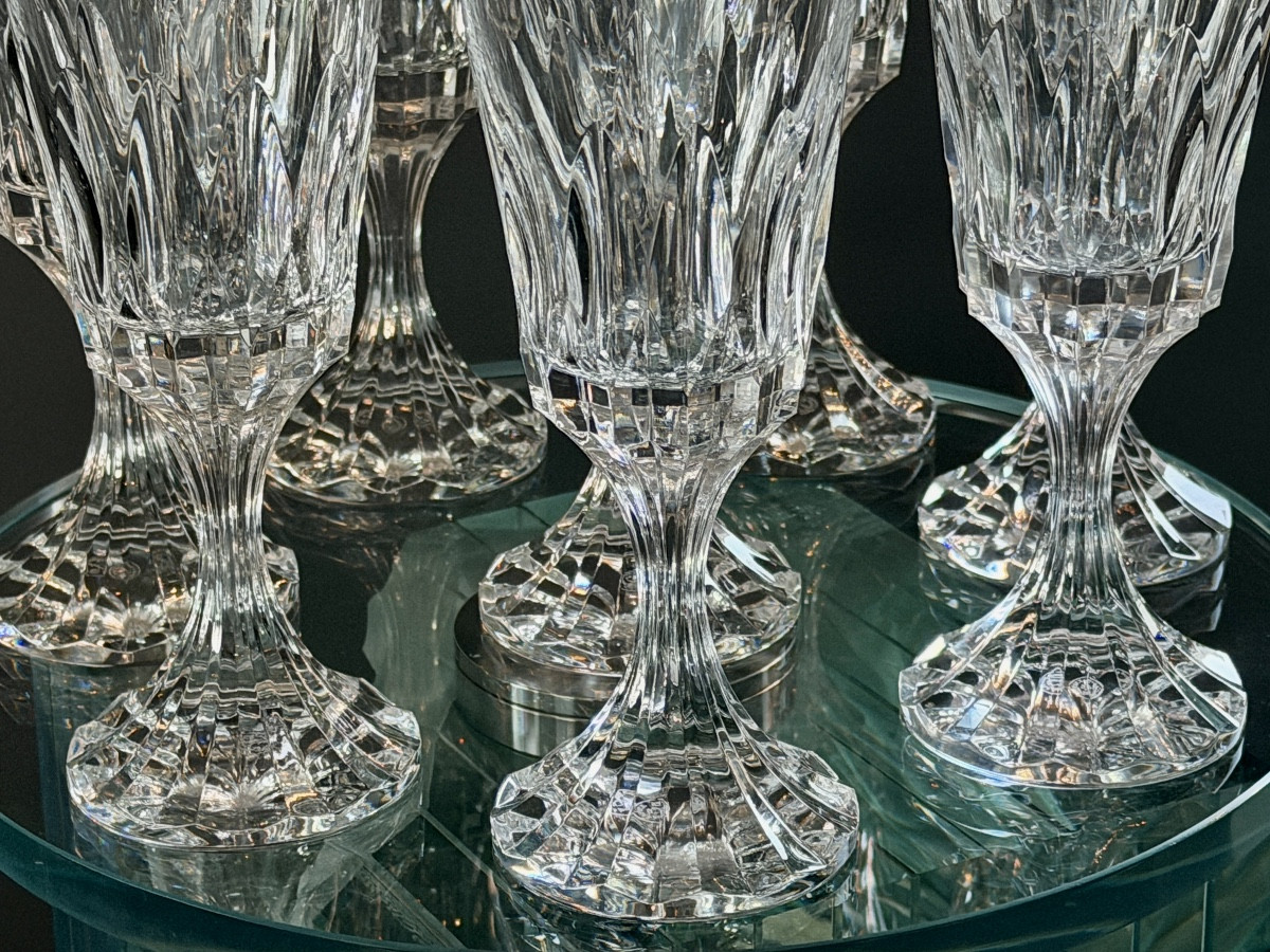 Maison Baccarat, Modèle ASSAS, Série de 8 Verres à Eau Cristal Taillé-photo-6