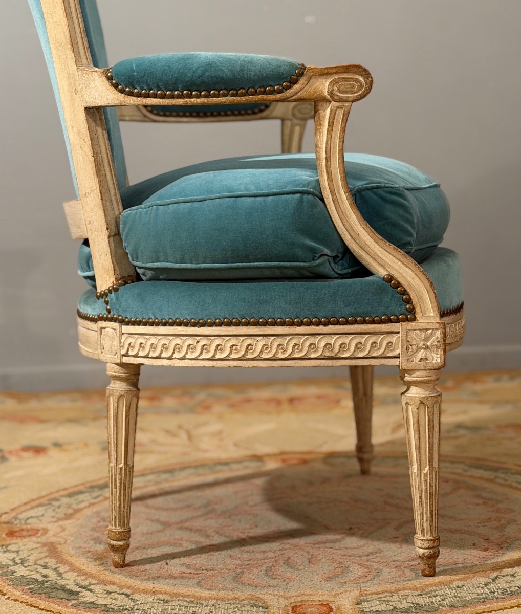 Georges Jacob, Louis XVI Period Stamped Armchair, Circa 1770-photo-4
