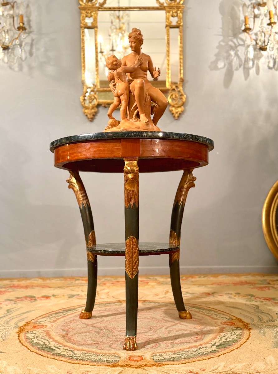 Guéridon en Acajou d'Epoque Consulat, Vers 1800-photo-1