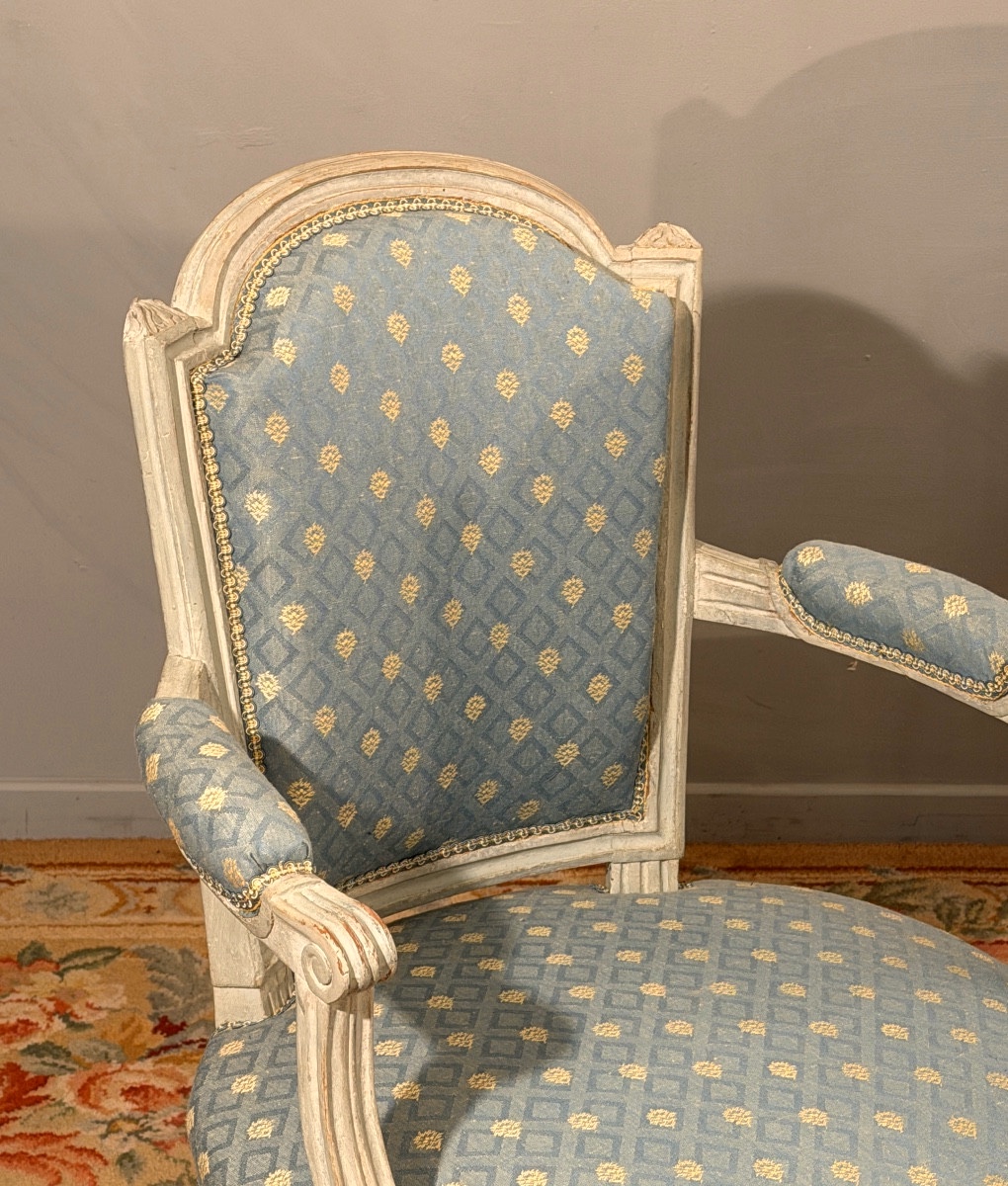 Denis Jullienne, Set Of 4 Louis XVI Period Stamped Armchairs, Circa 1780-photo-4